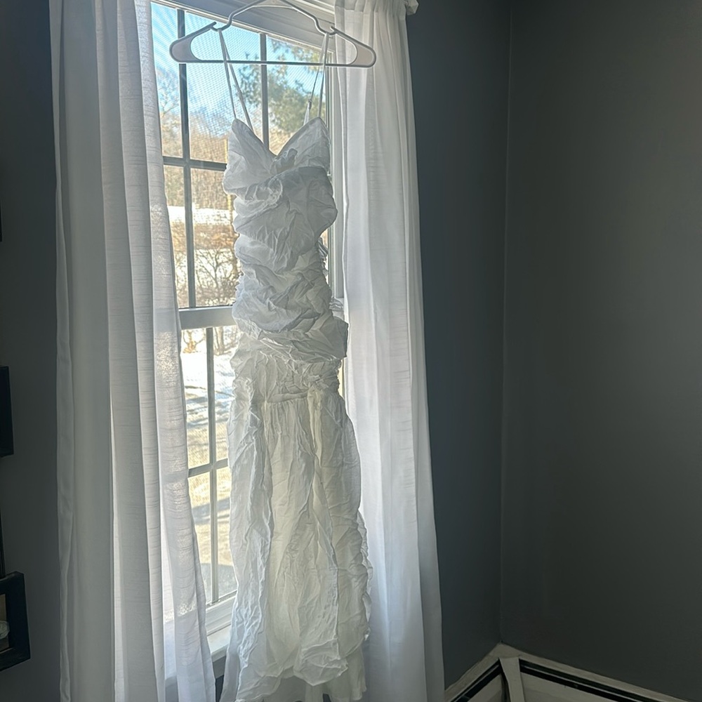 White ruffled dress